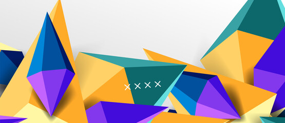 3d low poly abstract shape background vector illustration