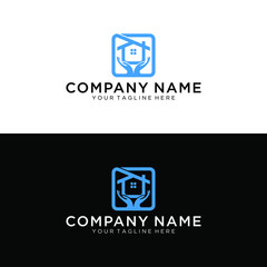 Creative modern Hand with house real estate vector icon logo design.