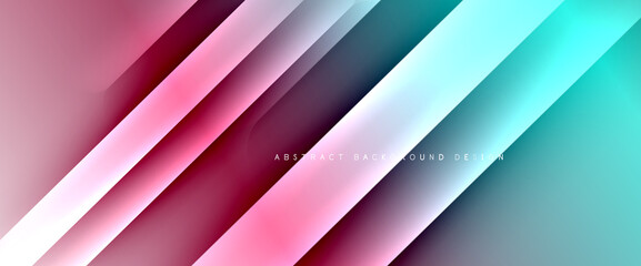 Fototapeta premium Fluid gradients with dynamic diagonal lines abstract background. Bright colors with dynamic light and shadow effects. Vector wallpaper or poster