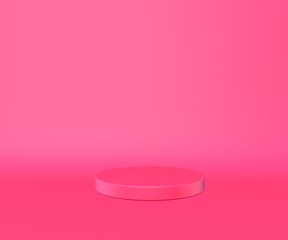 Cylinder podiums on dark pink background.  minimal  with geometrical. presentation. Mock up design, Showcase, shopfront, display case,3d render