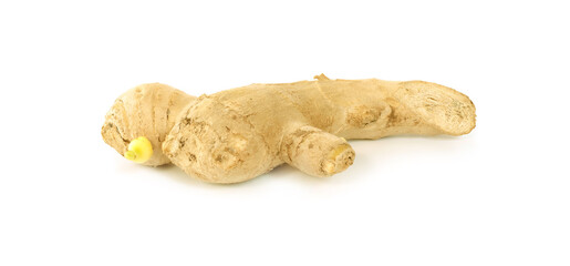 Fresh ginger on white background, herb medical concept