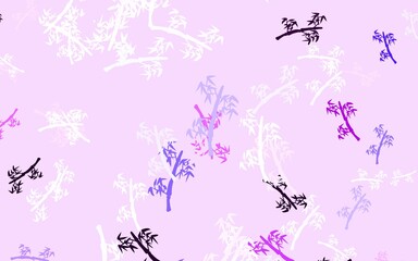 Fototapeta na wymiar Light Purple vector doodle background with branches.