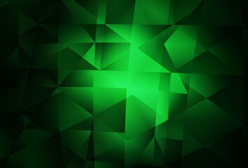 Dark Green vector abstract mosaic backdrop.