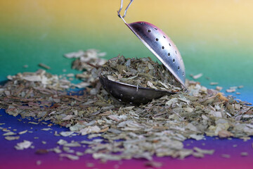 Closeup shot of senna leaves for tea