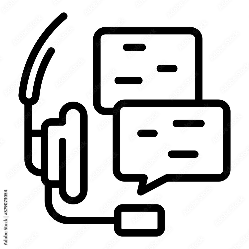 Poster headset audio call icon. outline headset audio call vector icon for web design isolated on white bac