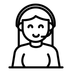 Headset call icon. Outline headset call vector icon for web design isolated on white background