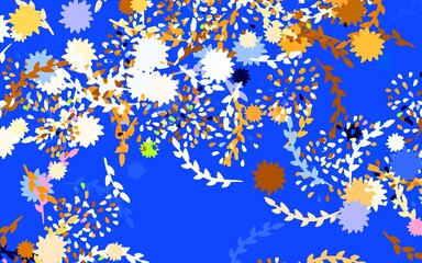 Light Orange vector doodle texture with flowers