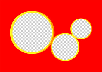 template banner rectangle a4 red and circle transparent for background, red and circle frame blank for banner presentation, cover paper red a four print for clip art, mock up a4 for ad copy space