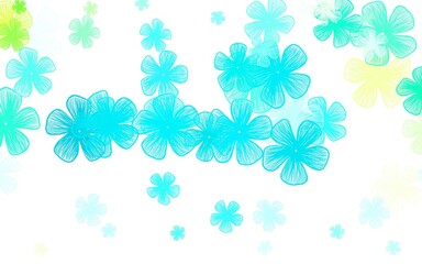 Light Green vector abstract background with flowers.