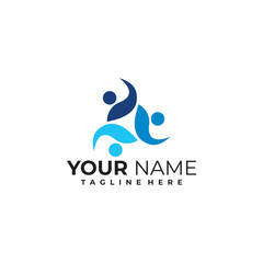 people community logo icon vector isolated