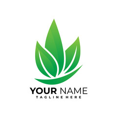 leaves logo icon vector isolated