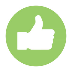 Thumb up icon, like finger vector illustration sign, business social web button