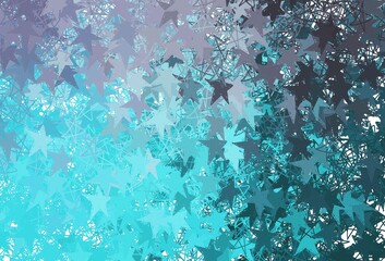 Light Pink, Blue vector pattern with christmas stars.