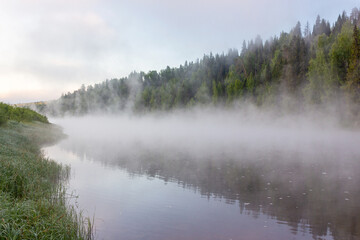 Foggy morning on the river