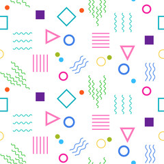 Geometric Shape Seamless Pattern Memphis Style