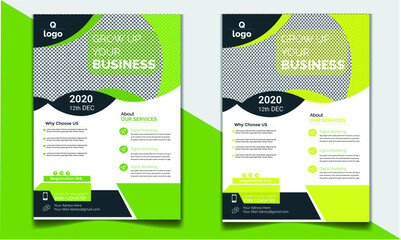 Grow up business flyer template with photo