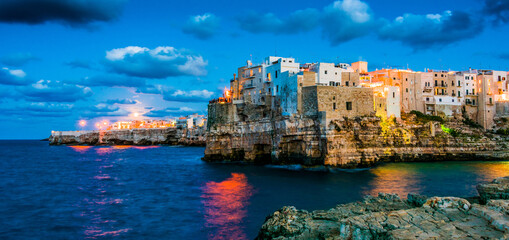 Fototapeta premium View of Polignano a Mare, Apulia, Italy on the Adriatic Sea
