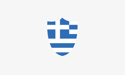 Greece flag shield vector illustration