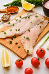 Raw fresh haddock fillet