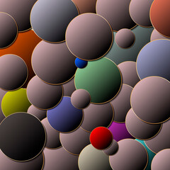 Abstract background of multicolored circles with a gradient. Square. Vector illustration