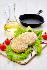 Trout cutlet in breading