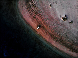 beach from above - birdseye created by dji camera