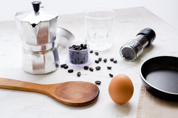 Brake fast Table Equipment Cooking  Egg Coffee Pan 
Spatula