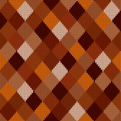 Seamless geometric knitted pattern with rhombuses