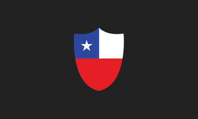 Chile flag shield vector illustration