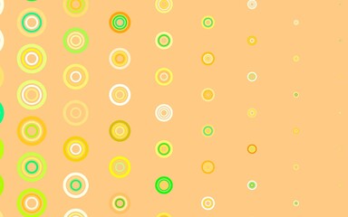 Light Green, Yellow vector pattern with spheres.