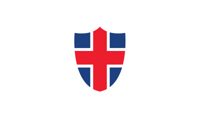 Obraz premium Iceland flag shield vector illustration