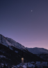 Mountain village in winter