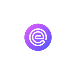 geometric line letter e and c logo inside a circle