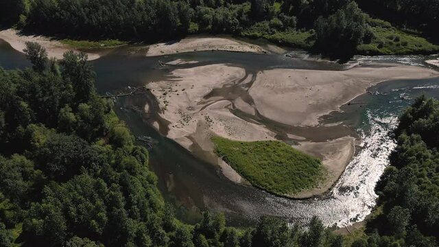 Unique Riverbed Natural Textures Captured by Passing Drone