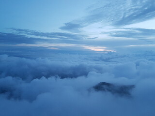 clouds over the mountains