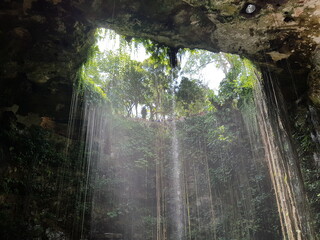 beautiful light in the cave