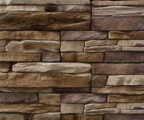 texture of masonry blocks different colours and shapes; texture of the facade, foundation of the building