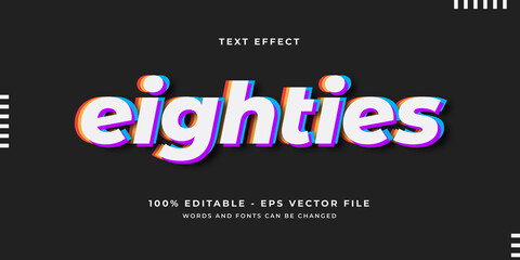 Fototapeta premium Eighties Text Effect Template