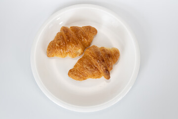 croissant bread and white background