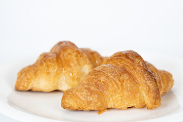 croissant bread and white background