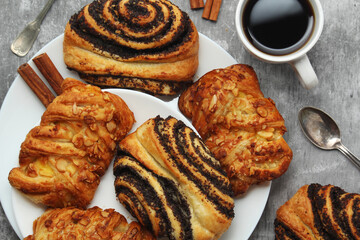 Traditional Swedish fika - a coffee break with pastries