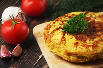 A national dish of Spanish cuisine - tortilla