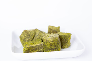Japanese green (Maccya) Warabi mochi