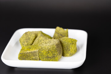 Japanese green (Maccya) Warabi mochi