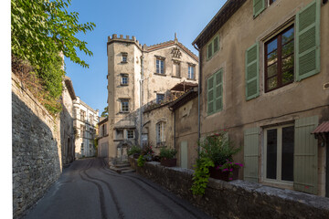 Fototapeta na wymiar Jeanne d’Arc street in the medieval area of the village