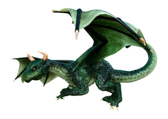 Fototapeta premium 3D Rendering Fairy Tale Dragon on White