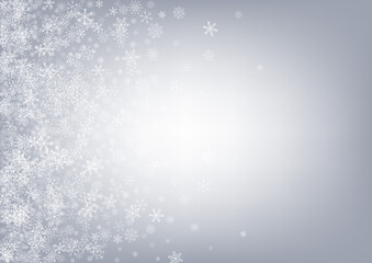 Gray Snow Vector Gray Background. magic Snowfall 