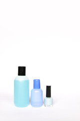 Group of product packaging plastic light containers