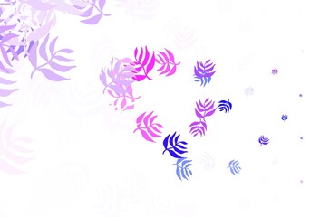 Obraz na płótnie Canvas Light Pink, Blue vector doodle template with leaves.