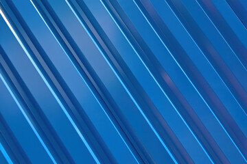 Blue metal corrugated wall, texture and pattern.